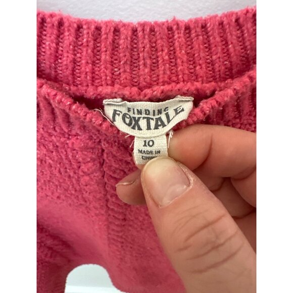 Finding Foxtale Girls Pink Textured Knit Cropped Sweater Size 10 Polyester/Spand - Picture 3 of 4